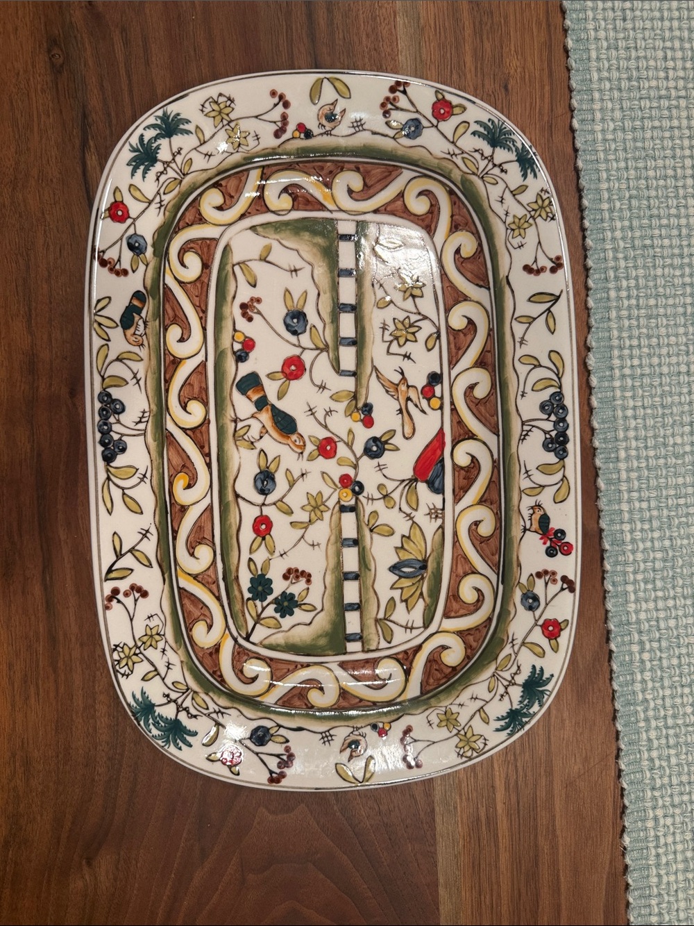 Temp-rations by Tara Decorative Hand-Painted Ceramic Serving Platter